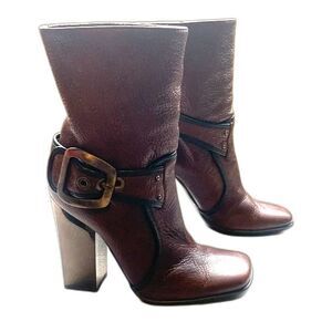 Vicini by Giuseppe Zanotti Leather Luxury Buckle Old Money Size 6 Made in Italy